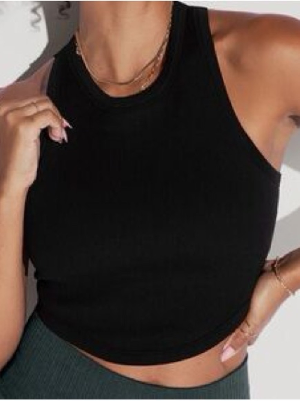Popflex Black Cropped Tank built in bra